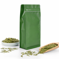 Sacs d'emballage pour thé et café à fond plat, biodégradables, de qualité alimentaire, imprimés sur mesure, haute barrière, avec valve et fermeture éclair