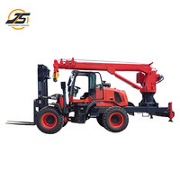 Chariot élévateur tout-terrain de haute qualité avec hauteur de fourche réglable et rotation à 360 pour tous les terrains, moteur et moteur inclus