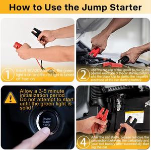 Arrancador de Coches de 13.5V 30A para Batería de Iones de Litio <span class=keywords><strong>Dewalt</strong></span> de 20v DCB200, con Cables de Arranque y Abrazaderas, Cargador de Coche - Product Image 3