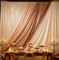 Rideau de fond de scène DIY pour mariage et baby shower, en paillettes scintillantes, matériau PET, largeur 130 cm, options colorées