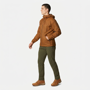 Latest Design OEM Custom High Quality <b>Men's</b> Windbreaker Waterproof Winter Running <b>Jacket</b> with <b>Long</b> Hood and Light Stand Collar - Product Image 1