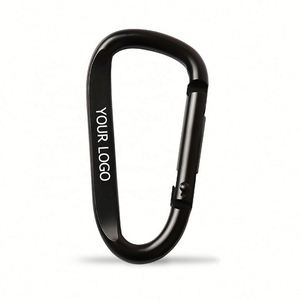 Custom Logo D Shaped Aluminum Carabiner <b>Hook</b> Keychain Spring <b>Clips</b> for Promotional Activities - Product Image 1