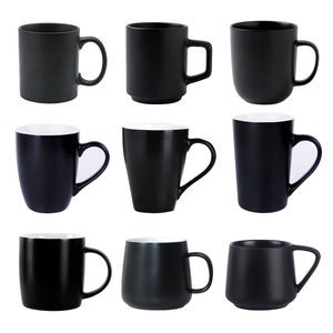 Taza de Café de Porcelana Barata al por Mayor de 400 ml, con Logotipo Personalizado Impreso, Estilo Barriga Grande, Negra, Regalo Promocional, Apta para Lavavajillas y <span class=keywords><strong>Microondas</strong></span> - Product Image 5