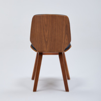 Ensemble 2 chaises de salle à manger modernes en cuir marron pieds en métal dossier en bois courbé matériau en rotin pour la maison bureau appartement cuisine