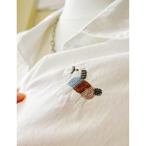 Camicie da <span class=keywords><strong>Donna</strong></span> in Puro Cotone di Alta Qualità con Ricami Cartoon <span class=keywords><strong>e</strong></span> Cardigan Casual Streetwear Prodotti da Fabbriche <span class=keywords><strong>a</strong></span> Basso Costo - Product Image 5