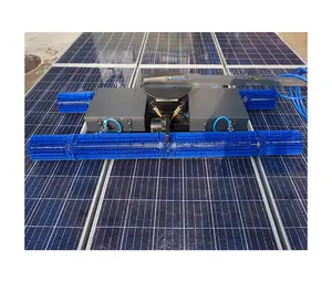 16-wheel drive photovoltaic Solar Panel Cleaning Brush machine 600RPM Rotating Washing Way for PV Panels cleaning