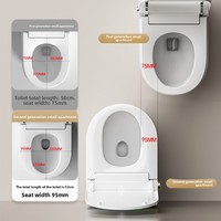 WC intelligent pour petits espaces domestiques avec réservoir intégré, bouclier anti-éclaboussures, sans restriction de pression d'eau, ensemble WC