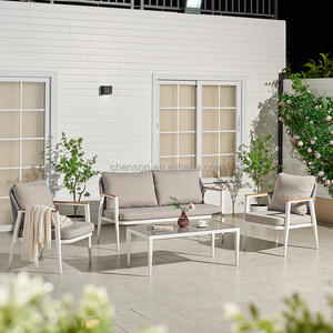 Ensemble de mobilier d'extérieur moderne, canapé en aluminium pour Offres Spéciales de jardin, tissage en corde - Product Image 1