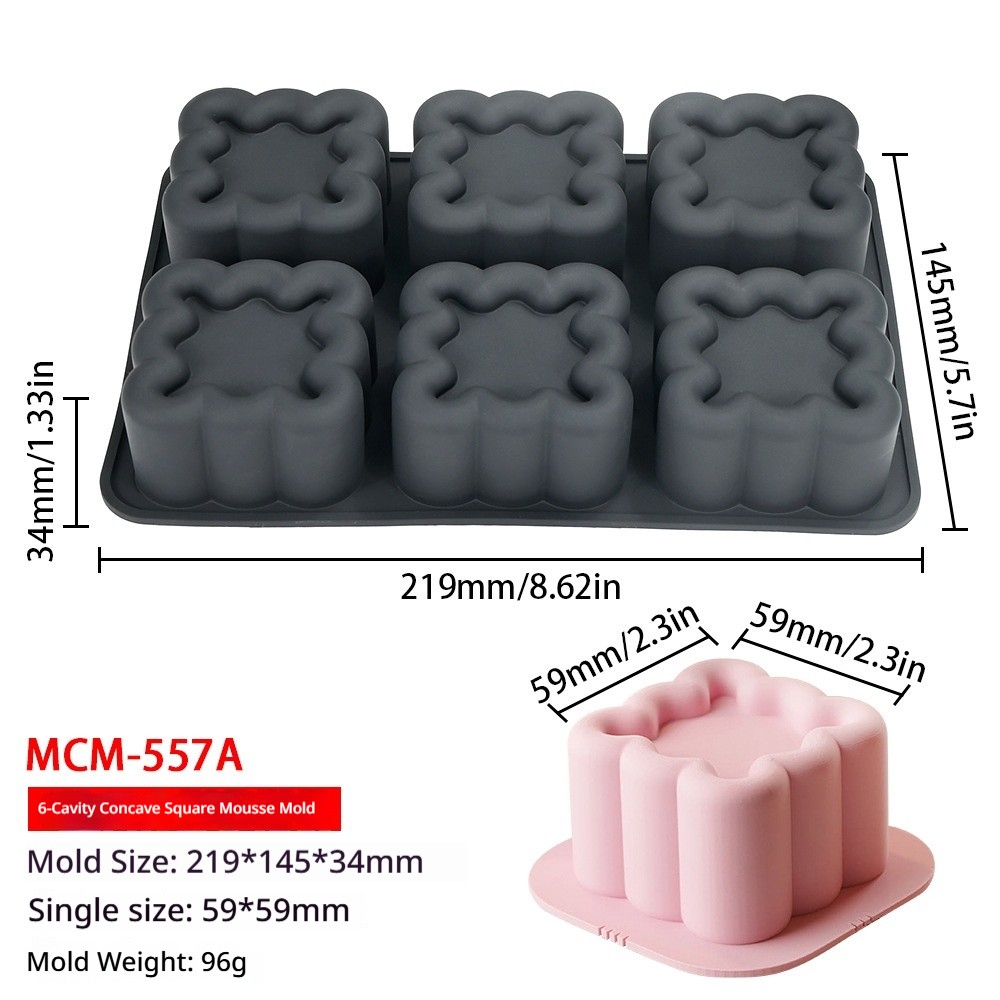 (6 carrés concaves 96g) mcm-557a noir