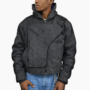 High Quality Work Wear Vintage Washed Duck Canvas Flight <strong>Jacket</strong> <strong>Men's</strong> Cropped Satiny Quilt Lining <strong>Cargo</strong> Bomber <strong>Jacket</strong> - Product Image 5