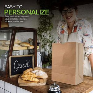 Kraft Paper Grocery <b>Bags</b> Bulk <b>Large</b> Eco-friendly Paper <b>Bags</b> for Grocery Shopping Lunch Holiday <b>Gift</b> Convenient Paper <b>Bags</b> - Product Image 5