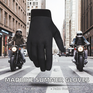 Gants de moto noirs mi-doigts antidérapants compatibles écran tactile pour le cyclisme en extérieur - Product Image 2