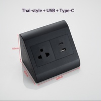 Enchufe de escritorio montable en cubo con tomas de corriente europeas, puerto de carga USB y tomas de corriente eléctricas para oficina, con certificación CE