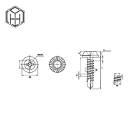 Vis autoperceuses à tête cylindrique zinguées et phosphatées noires ST3.5 ST3.9 ST4.2 ST4.8 ST5.5