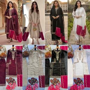 Ensemble haut, palazzo et dupatta JimmyChoo de couleur foncée, style traditionnel de créateur, pour tenue de soirée, séchage rapide, prix de gros - Product Image 4