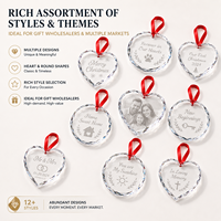 Adorno de Cristal de Borosilicato Ecológico Personalizado con Foto, Decoración Colgante Conmemorativa de Navidad, Venta al Por Mayor
