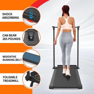Bantalan berjalan portabel desain baru, Treadmill listrik bermotor di bawah meja mesin Treadmill uji denyut jantung - Product Image 5