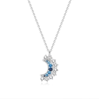 Nouveau lot de 2 colliers assortis pour couple, soleil et lune, pendentif en cuivre entièrement serti de zirconias, collier assorti pour couple, lune