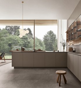Mueble de Cocina Moderno con Puertas de Vidrio y Paneles de MDF en Estilo Madera Sólida para una Fácil Limpieza y Uso Duradero - Product Image 4