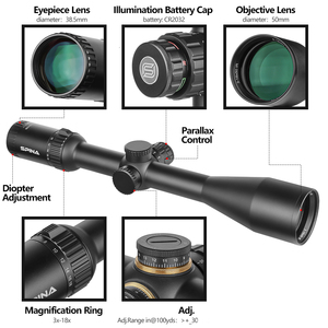 SPINA OPTICS 3-18x50 광각 알루미늄 합금 장거리 범위 사냥을위한 FMC SFP 범위 - Product Image 2