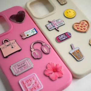 Pegatinas Personalizadas de Metal Esmaltado para Teléfono con Adhesivo 3M, Diseño Rosa, Girly, Girl Power, Pizza, Café, <span class=keywords><strong>Dinero</strong></span>, Flor, Corazón, Auriculares, Decorativas - Product Image 2