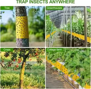 Trampas Adhesivas para Insectos de Doble Cara para Agricultura, 30*100 cm, Amarillas y Azules, No Tóxicas, Resistentes a Altas Temperaturas, Aptas para Huertos - Product Image 5