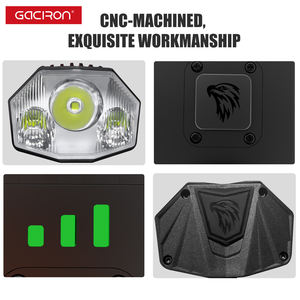 GACIRON faros de <span class=keywords><strong>bicicleta</strong></span> profesionales 3000 Lumen LED <span class=keywords><strong>luz</strong></span> delantera <span class=keywords><strong>10000</strong></span> MAh batería recargable 8 modos de potencia impermeable noche - Product Image 2