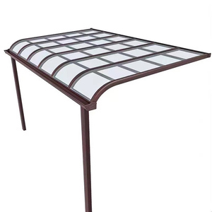 Auvent en <span class=keywords><strong>polycarbonate</strong></span> brun, supports en plastique noir, pare-soleil, auvent en <span class=keywords><strong>aluminium</strong></span>, barres avant et arrière, <span class=keywords><strong>polycarbonate</strong></span> pour extérieur - Product Image 2