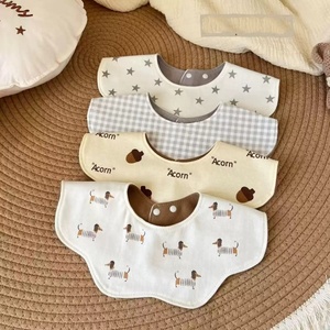 Bavoir imperméable double face en forme de pétale de fleur pour bébé, serviette en coton pour nouveau-né, anti-vomissement, toutes saisons - Product Image 4