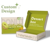 Boîte d'Emballage en Carton Ondulé Pliable Design Personnalisé de Qualité Alimentaire Impression Biscuit Pain Donut Macaron