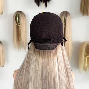 European Human Hair Silver Grey White Highlight Platinum Silky Straight Wave Cuticle Aligned Lace <b>Front</b> <b>Wigs</b> for White Women - Product Image 3