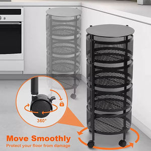 Estante de Almacenamiento de Cocina de 5 Niveles de Acero al Carbono Resistente, Diseño Giratorio, Organizador de Productos para el Hogar y la Cocina, Venta al por Mayor - Product Image 6