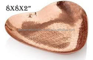 Juego de 3 bandejas redondas para servir alimentos con acabado de cobre sólido, ideales para uso diario, restaurantes, hoteles, utensilios de cocina de alta calidad - Product Image 4