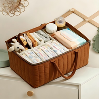 Panier de rangement pour couches de luxe, panier à couches portable, design pliable en polyester durable, fermeture éclair écologique, capacité de 10 à 20 L