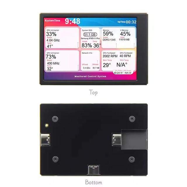 AIDA64 3.5 Inch IPS Type-C Secondary Screen Computer LCD Monitor Display USB Dynamic Display Sub-Screen CPU GPU RAM HDD Graphics