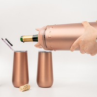 Refroidisseur à vin et seau à glace en acier inoxydable à double paroi avec un design frais et élégant pour refroidir les bouteilles de vin