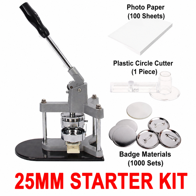 Factory Direct New 25mm Manual Round Button Badge Maker Machine with Three-Leg Stand Plastic Sliding Mold DIY Pin Press