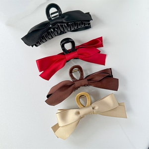 Double sided <b>bow</b> claw <b>clip</b> Bowknot hair <b>clip</b> acrylic Hot selling hair accessories Ribbon <b>bow</b> hair claw - Product Image 2