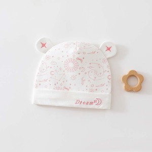 Gorro de Bebé con Orejas de Oso |   Gorro de punto con estampado de luna y estrellas y borde plegado |   Gorro para Bebé Recién Nacido - Product Image 3