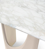 Table et chaises de salle à manger d'extérieur haut de gamme en marbre naturel, design italien moderne, pour villa