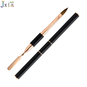 แปรงเจลรูปไข่สำหรับเพ้นท์เล็บลายกลีบดอกไม้แบบวันสโตรค ด้ามจับโลหะไล่เฉดสีชมพูแบบไล่ระดับสองด้าน - Product Image 5