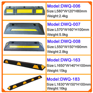 重量1.9kgの頑丈なゴム製タイヤストッパー、トペ・イランタ・ラバーホイールチョック/トラックストッパー - Product Image 5