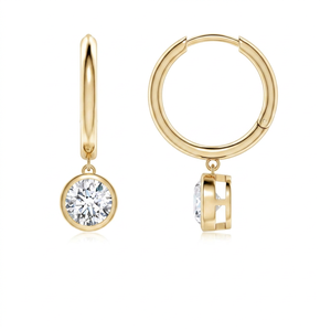2 Ct Lab Grown Diamond Drop <b>Hoop</b> <b>Earrings</b> 925 Sterling <b>Silver</b> & 14K <b>Solid</b> Gold OEM ODM Wholesale Supplier - Product Image 2