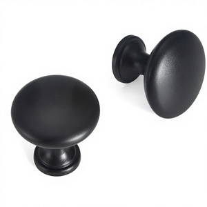 Tay nắm tủ, tay kéo ngăn kéo, tay nắm tủ quần áo LiLong Hardware, 10 cái, chất liệu kẽm, kiểu tròn hiện đại, 30mm, màu đen mờ - Product Image 1