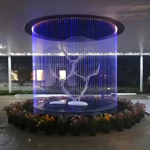 <span class=keywords><strong>Fontaine</strong></span> décorative d'intérieur de cascade artificielle installée sur <span class=keywords><strong>le</strong></span> plafond <span class=keywords><strong>Fontaine</strong></span> de rideau d'eau de câble de fibre optique de LED - Product Image 2