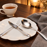 Ensemble de couverts de table en acier inoxydable, style minimaliste sans marque, polyvalent, compatible lave-vaisselle et micro-ondes