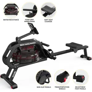 Snode WR100 Commercial Gym Water Rower Exercise Equipment Body Fitness Rowing Machine