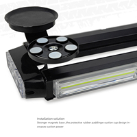 Bandes lumineuses COB haute intensité avec fonction d'avertissement magnétique puissante, dotées de lumières clignotantes rouges et bleues.