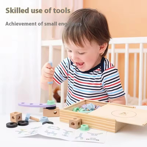 Nouveaux jouets éducatifs en <span class=keywords><strong>bois</strong></span> Montessori pour enfants, outil de serrage de vis en <span class=keywords><strong>bois</strong></span> à faire soi-même, boîte de transport, puzzle en <span class=keywords><strong>bois</strong></span> pour garçons et filles - Product Image 6