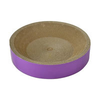 Grattoir pour chat en carton ondulé rond haute densité, violet, avec service OEM pour les animaleries